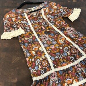 Matilda Jane Multicolor Floral Dress with Cream Accents